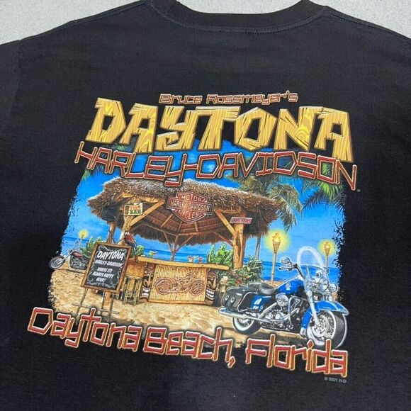 Harley Davidson Shirt Men Large Black Daytona Bruce Rossmeyer Back Print Bravado - Picture 2 of 14
